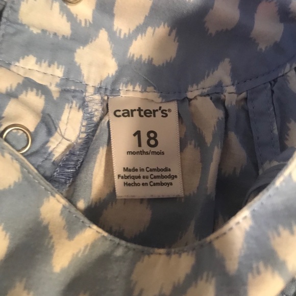 18 mo Carter’s Blue/White Print Romper - Picture 6 of 6